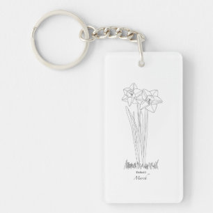 Narcis Maart Geboortemaand Bloem Acryl Sleutelhang Sleutelhanger