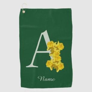 Narcis Monogram Eerste Letter A Persoonlijk Golfhanddoek
