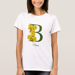 Narcis Monogram Eerste Letter B Persoonlijk T-shirt