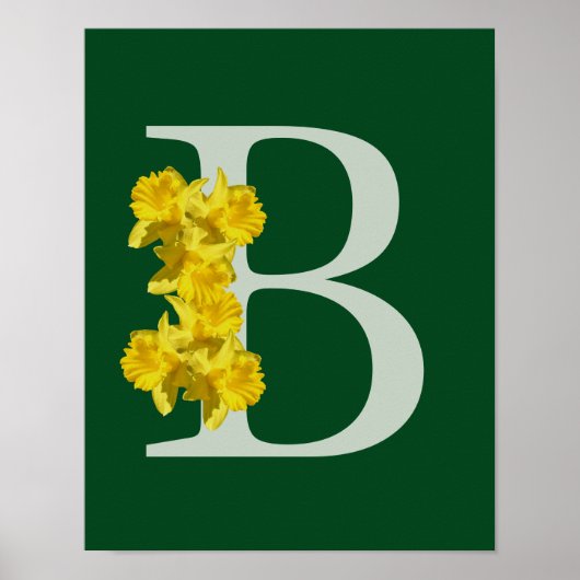 Narcis Monogram Initiaal B Poster (Voorkant)