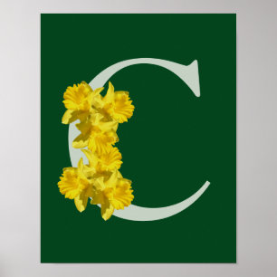 Narcis Monogram Initiaal C Poster