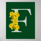 Narcis Monogram Initiaal F Gepersonaliseerd Poster (Voorkant)