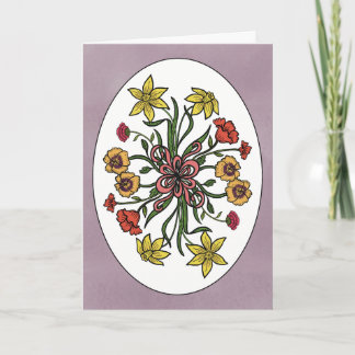 Narcis Viooltje Boeket Vouwkaart Kaart