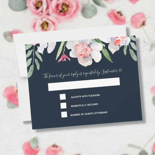 Narcisse blanc sur RSVP marine et menu