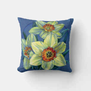 Narcissen fijne kunst bloemenvierkant kussen