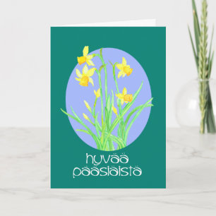 narcissen Fins taalPasen Feestdagen Kaart