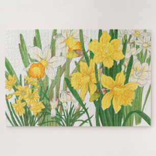 Narcissen-houtsnede schilderij, Tanigami Kônan, 19 Legpuzzel