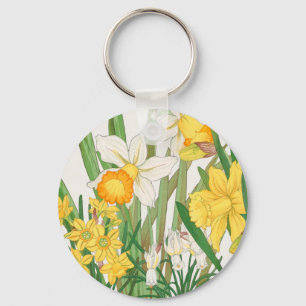 Narcissen-houtsnede schildering, Tanigami Kônan, 1 Sleutelhanger