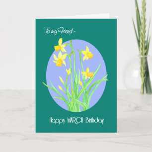 narcissen mars verjaardag voor vriend kaart