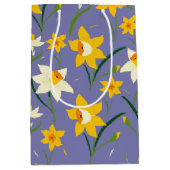 Narcissen op blauw Paarse Medium Cadeauzakje (Voorkant)