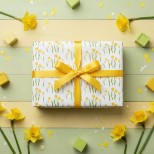 Narcissen Paas Lente Bloemmotief Bollen Cadeau Inpakpapier Vel