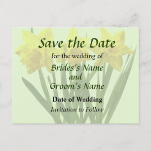 Narcissen Trio Save the Date Aankondigingskaart