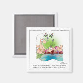 NARCISSIST WOMAN Cartoon Magnet par April McCallum (Recto/Verso)