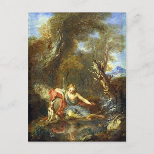 Narcissus, 1728 briefkaart (Voorkant)