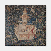 Narcissus at the Well, Medieval Tapestry Magneet (Voorkant)