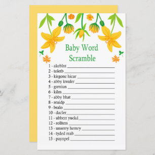 Narcissus Baby word scramble game