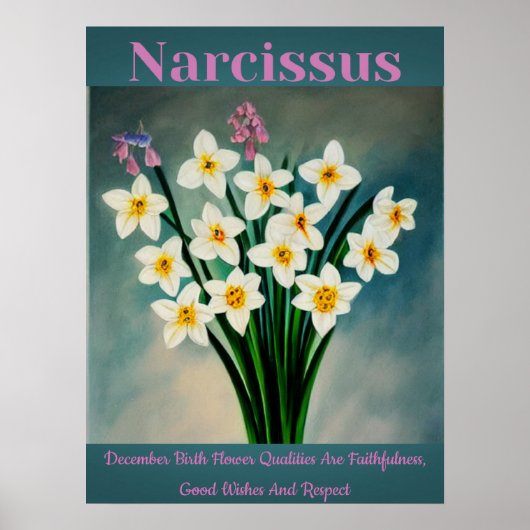 Narcissus December Poster van de Bloemkwaliteit (Voorkant)