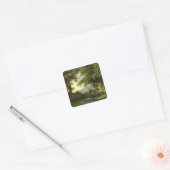 Narcissus die zijn reflectie bijsturen vierkante sticker (Envelop)