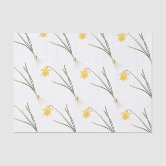 Narcissus Flower Pattern Tissuepapier (Voorkant)
