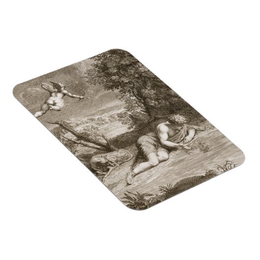 Narcissus transformeerde in een Bloem, 1730 (engra Magneet (Rechterzijde)