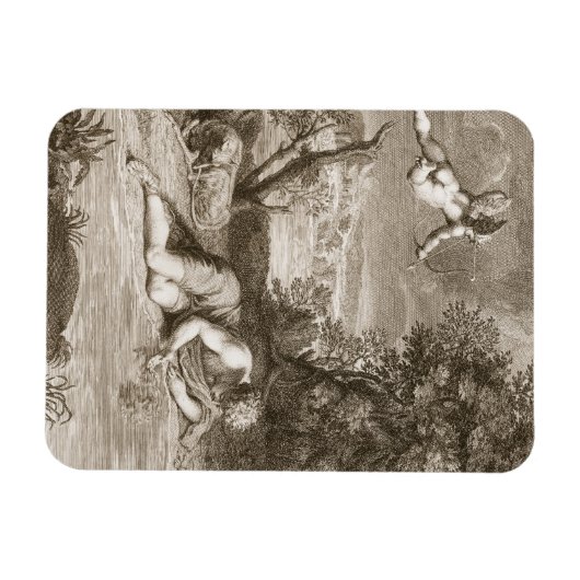 Narcissus transformeerde in een Bloem, 1730 (engra Magneet (Horizontaal)