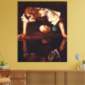 Narcissus van Caravaggio (1599) Canvas Afdruk (Insitu (Woonkamer))
