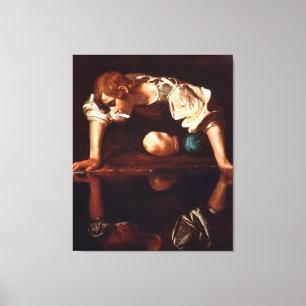 Narcissus van Caravaggio (1599) Canvas Afdruk