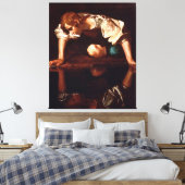 Narcissus van Caravaggio (1599) Canvas Afdruk (Insitu (Slaapkamer))