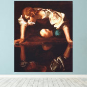 Narcissus van Caravaggio (1599) Canvas Afdruk (Insitu (Houten vloer))