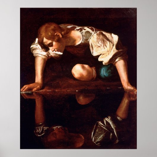 Narcissus van Caravaggio (1599) Poster (Voorkant)