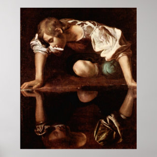 Narcissus van Caravaggio Poster
