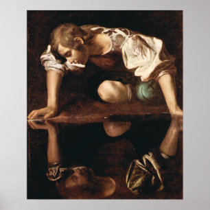 Narcissus van Caravaggio Poster