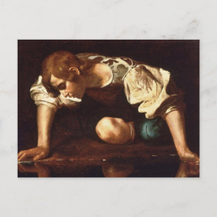 Narcissus van Michelangelo Merisi da Caravaggio Briefkaart