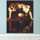 Narcissus van Michelangelo Merisi da Caravaggio Canvas Afdruk (Insitu (Houten vloer))