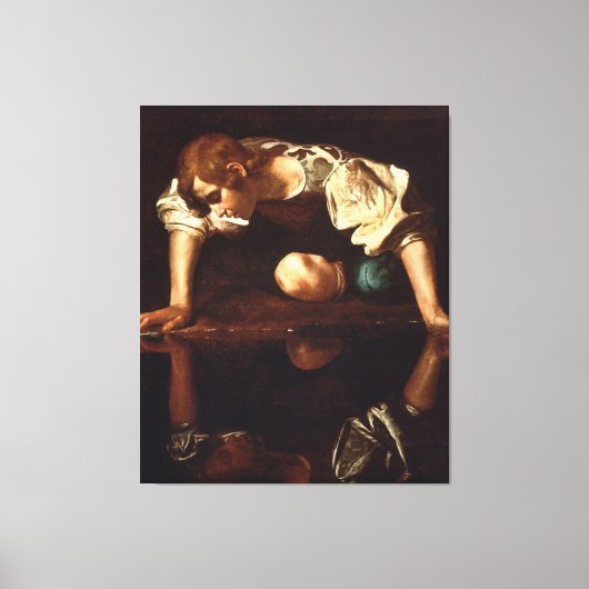 Narcissus van Michelangelo Merisi da Caravaggio Canvas Afdruk (Voorkant)