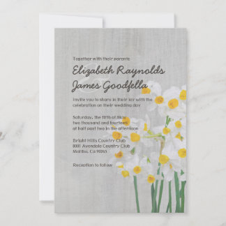 Narcissus Wedding-uitnodigingen Kaart