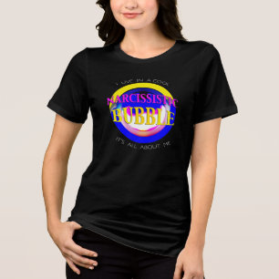 "Narcistische bubbel" in roze geel blauw rood Tri-Blend Shirt