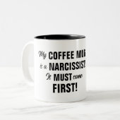 narcistische koffie mok (Voorkant links)