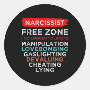Narcistische Vrije Zone Bewustzijn Ronde Sticker
