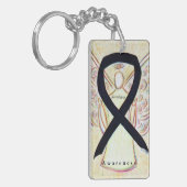 Narcolepsy Angel Black Awareness Ribbon Sleutelhan Sleutelhanger (Voorkant Links)