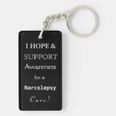 Narcolepsy Angel Black Awareness Ribbon Sleutelhan Sleutelhanger (achterkant)