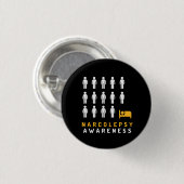 Narcolepsy Awareness Black Yellow Pin Badge Button (Voorkant /achterkant)