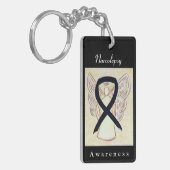 Narcolepsy Awareness Ribbon Angel Sleutelhanger (Voorkant Links)