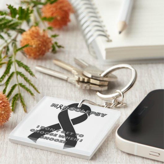Narcolepsy Awareness Ribbon Sleutelhanger (Voorkant Rechts)