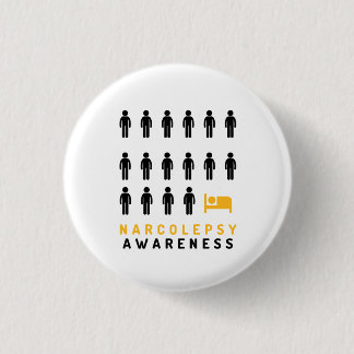Narcolepsy Awareness White Pin Badge Ronde Button 3,2 Cm