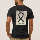 Narcolepsy Black Awareness Ribbon Angel Custom T-s T-shirt (Achterkant)
