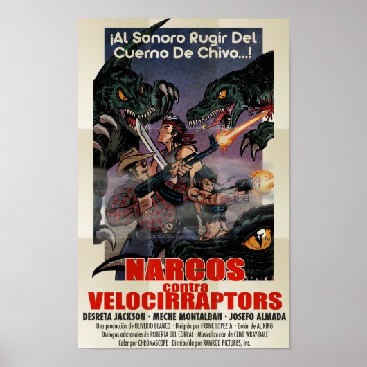 Narcos vs. Velocirraptors Poster (Voorkant)