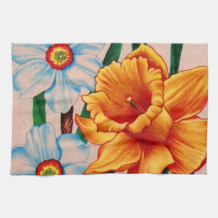 narctische bloemen theedoek