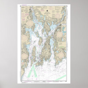 Narragansett Bay nautische kaart 13221 Poster