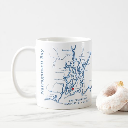 Narragansett Bay Newport RI Gift Koffiemok (Met donut)